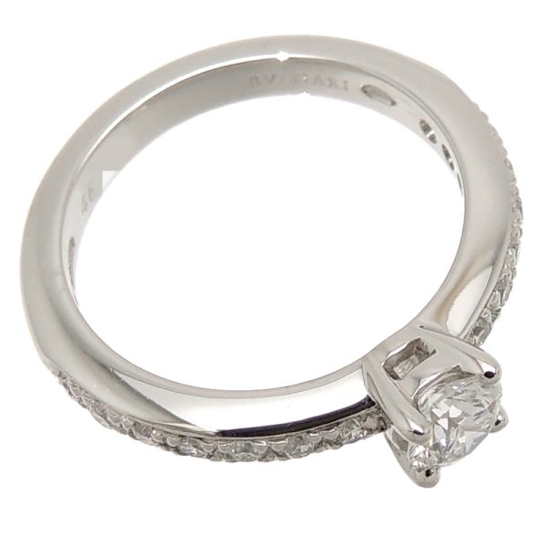 fdh65007 2 Bulgari Glyph Solitaire Diamond Platinum Ring