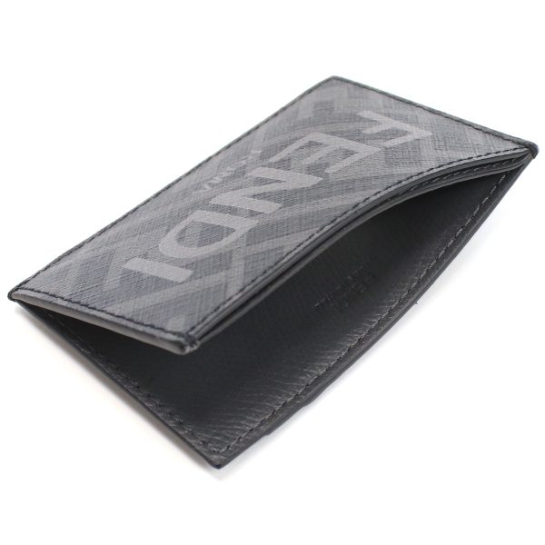 fen7m0328011 3 FENDI Card Case Ff Monogram Leather Black