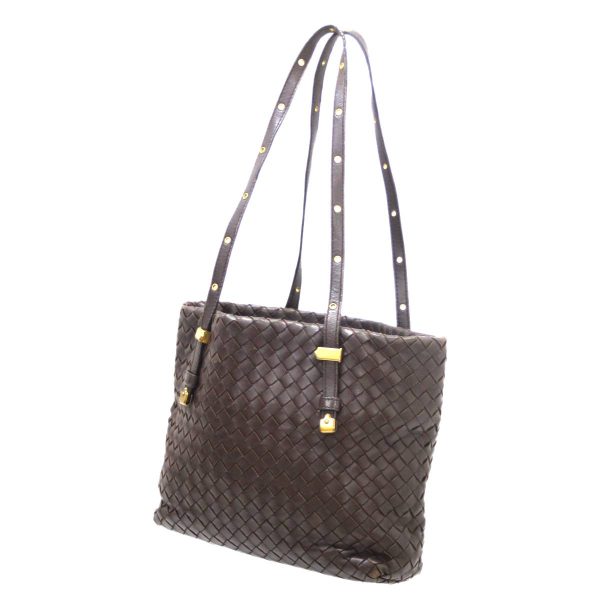 fs231201td01 Bottega Veneta Intrecciato Leather Storage Tote Bag Brown