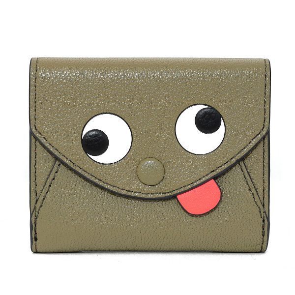 gan5050925188050 1 Anya Hindmarch Trifold Wallet Zanny Olive Green