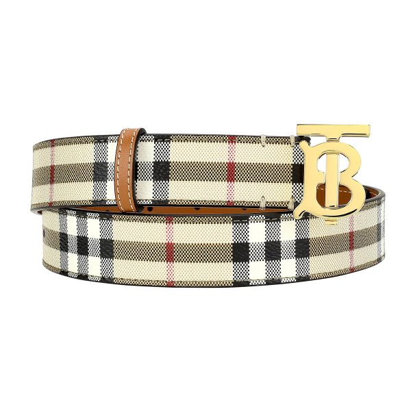 gbb8070410a1191 1 Burberry Check Leather Belt