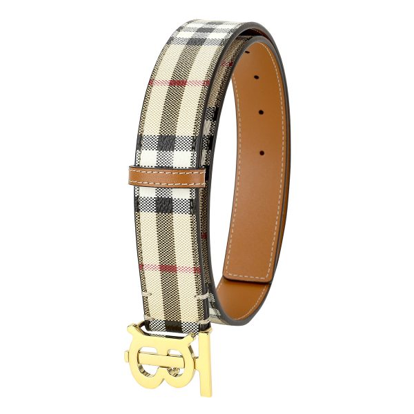 gbb8070410a1191 2 Burberry Check Leather Belt