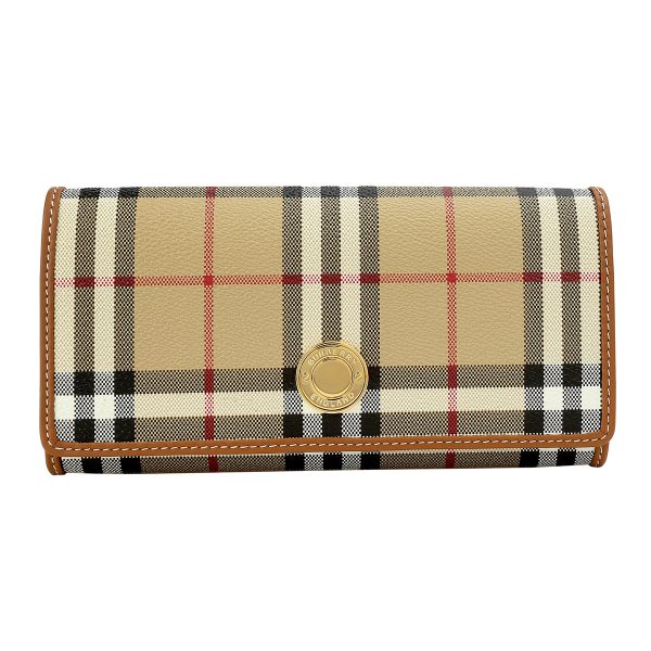 gbb8070414a7026 1 Burberry Long Wallet Check Beige Brown