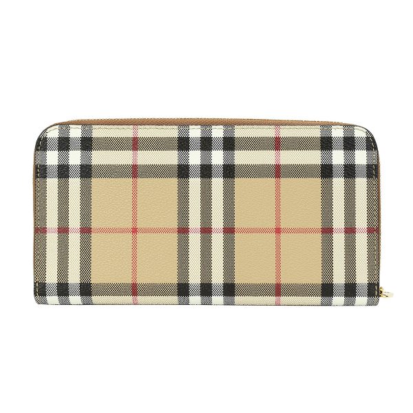 gbb8070598a9534 2 Burberry Long Wallet Round Zipper Check Beige Brown