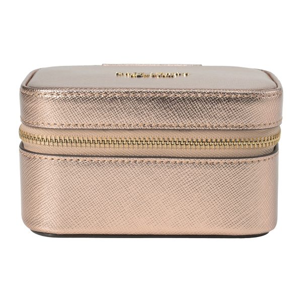 gktk5716650 1 Kate Spade Spencer Metallic Leather Zipped Jewelry Case Pouch Rose Gold