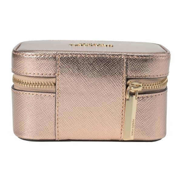 gktk5716650 2 Kate Spade Spencer Metallic Leather Zipped Jewelry Case Pouch Rose Gold