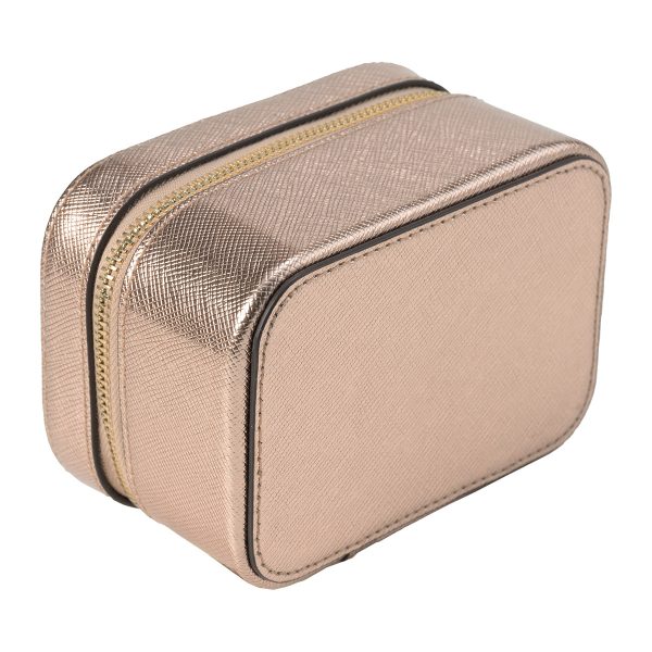 gktk5716650 3 Kate Spade Spencer Metallic Leather Zipped Jewelry Case Pouch Rose Gold