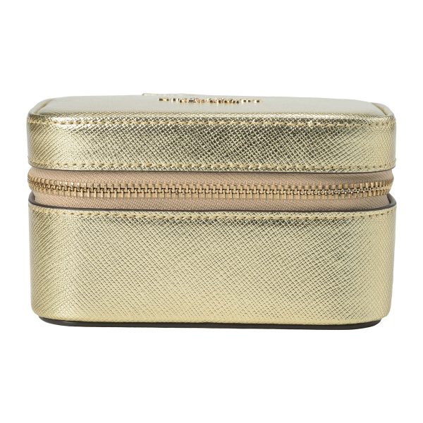 gktk5716700 1 Kate Spade Spencer Metallic Leather Zipped Jewelry Case Pouch Gold