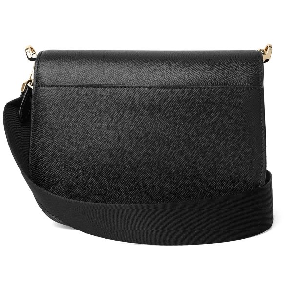 gktkc438001 2 Kate Spade Shoulder Bag Madison Saffiano Leather Saddle Bag Black