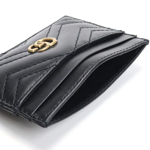 guc443127021 3 GUCCI GG MARMONT 20 Card Case Leather Black