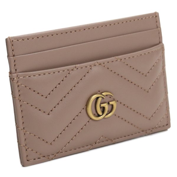 guc443127031 1 GUCCI GG MARMONT 20 Card Case Leather Brown