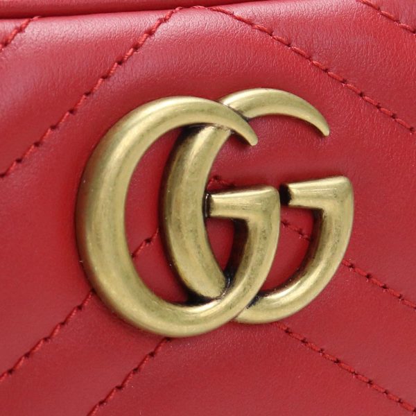 guc448065031 2 GUCCI GG Marmont Crossbody Shoulder Bag Leather Red