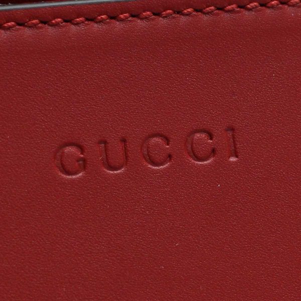 guc45907603 2 GUCCI Nimfair Bamboo Handbag Leather Red