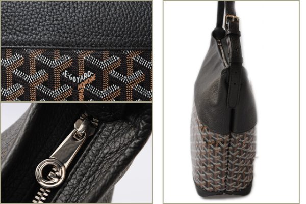 gy 17 004 4 GOYARD Grenadine Shoulder Bag Black Brown