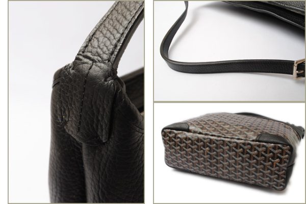 gy 17 004 5 GOYARD Grenadine Shoulder Bag Black Brown