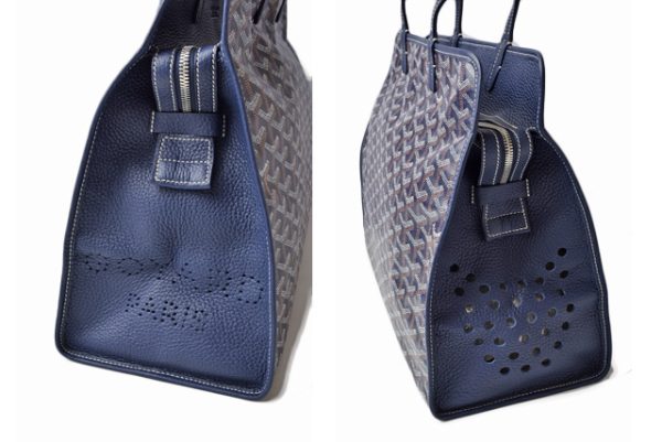 gy 19 002 3 Goyard herringbone bag blue marine