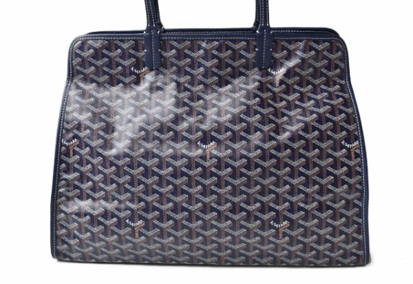 gy 19 002 4 Goyard herringbone bag blue marine