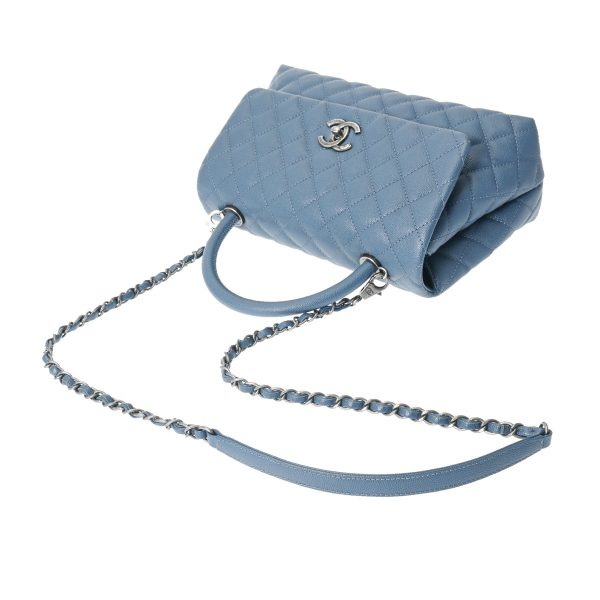 ik 00 0614502 4 Chanel Vintage Matelasse Coco Handle 2WAY Chain Shoulder Bag Blue