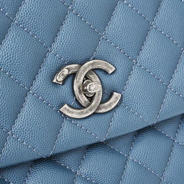 ik 00 0614502 8 Chanel Vintage Matelasse Coco Handle 2WAY Chain Shoulder Bag Blue