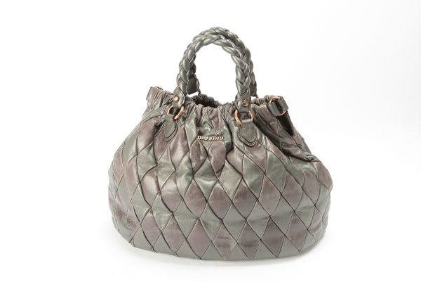 img60680355 Miu Miu 2WAY Bag Leather Gray