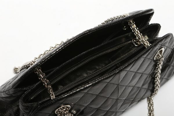 img60786369 Chanel Chain Bag Python Black