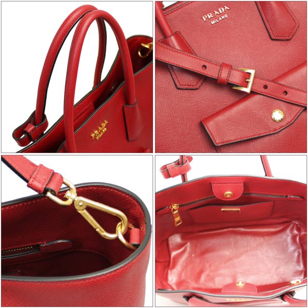 img61789183 Prada 2way Hand Shoulder Bag Leather Red