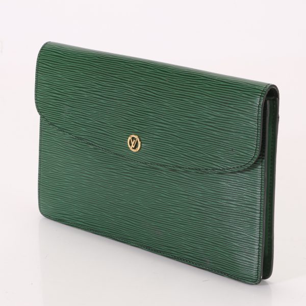 img 01465672 Louis Vuitton Montaigne Pouch Leather Green