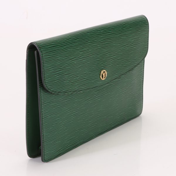 img 01465673 Louis Vuitton Montaigne Pouch Leather Green