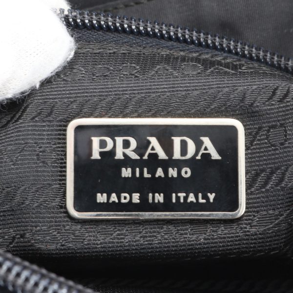 img 01640400 Prada Pocono Tessuto Nylon Triangle Logo Tote Black