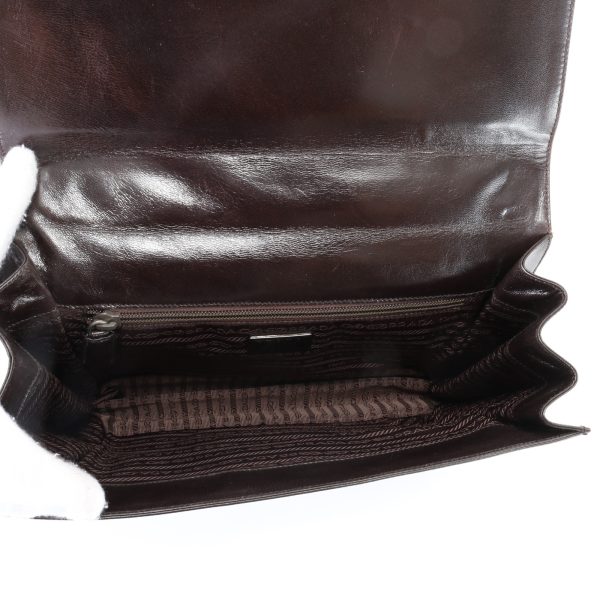 img 01640660 Prada Leather Business Bag Brown