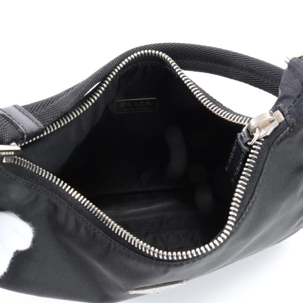 img 01641195 Prada Tessuto Nylon Triangle Logo Handbag Tote Top Handle Shoulder Black