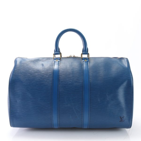 img 01652794 Louis Vuitton Epi Keepall Boston Bag Leather Blue