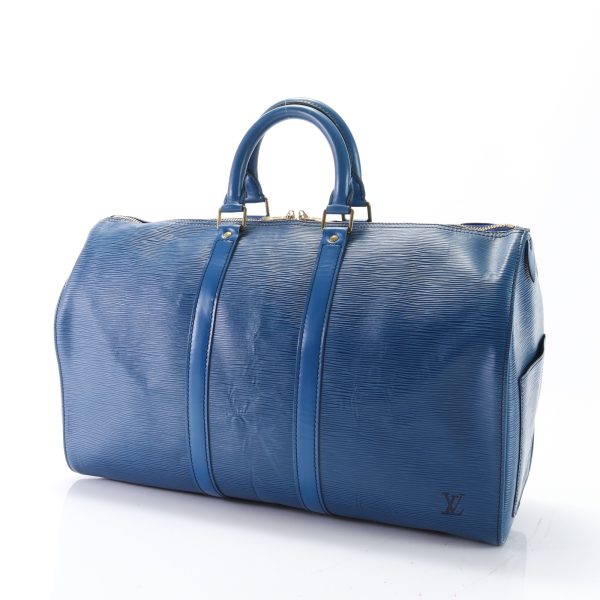 img 01652795 Louis Vuitton Epi Keepall Boston Bag Leather Blue