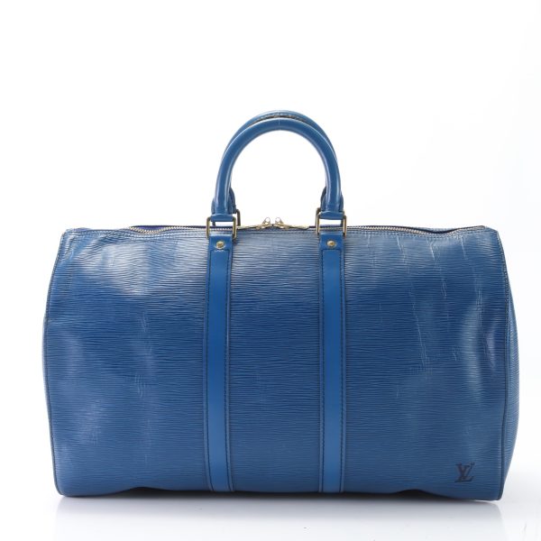 img 01652798 Louis Vuitton Epi Keepall Boston Bag Leather Blue