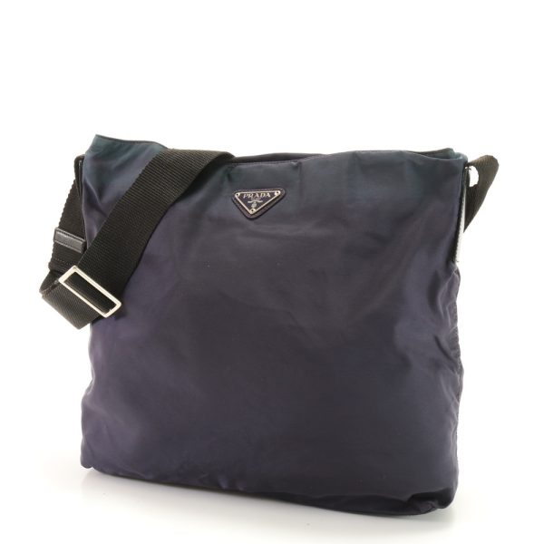 img 01671220 Prada Tessuto Nylon Triangle Logo Shoulder Bag Navy