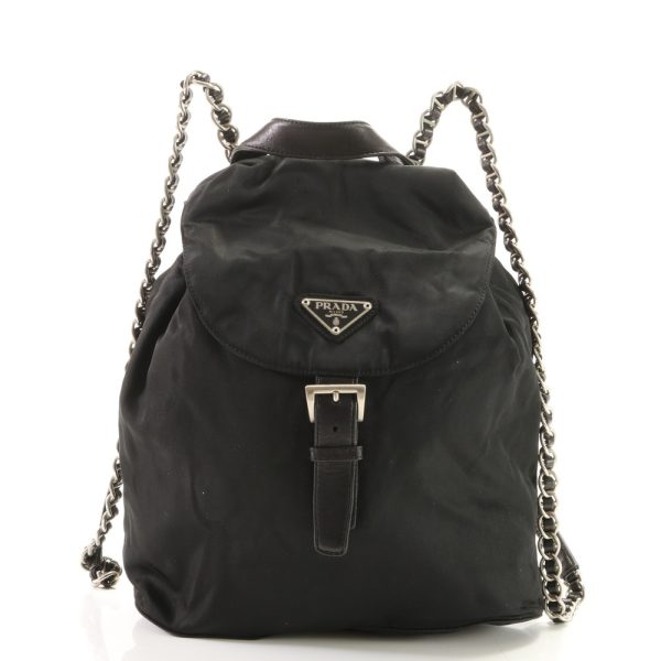 img 01678595 Prada Tessuto Nylon Chain Rucksack Very Good Condition