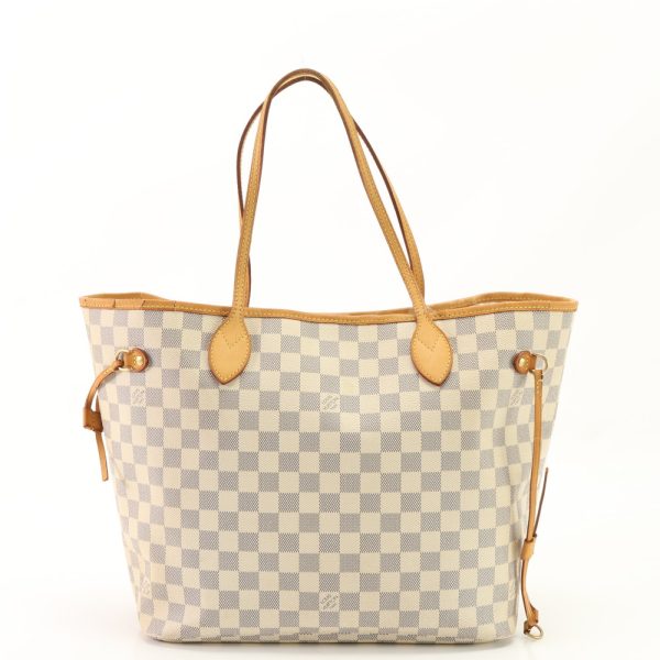 img 01680192 Louis Vuitton Damier Azur Neverfull Mm Tote Bag Leather