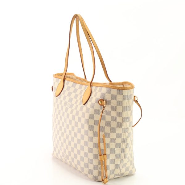 img 01680193 Louis Vuitton Damier Azur Neverfull Mm Tote Bag Leather