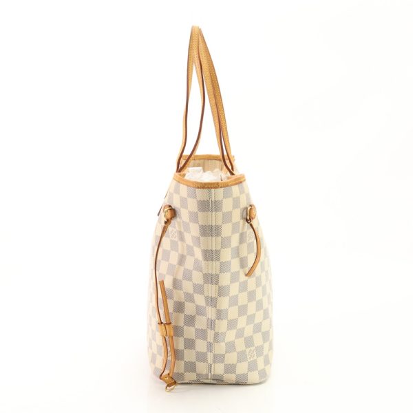 img 01680194 Louis Vuitton Damier Azur Neverfull Mm Tote Bag Leather