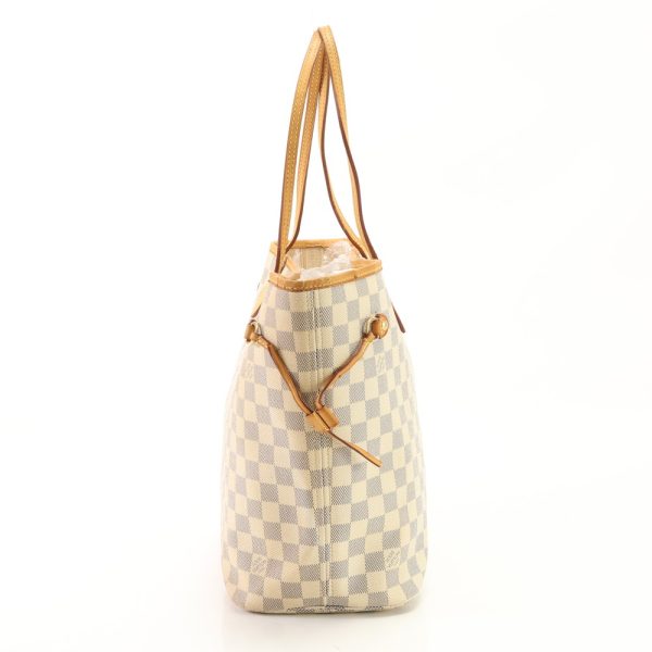 img 01680195 Louis Vuitton Damier Azur Neverfull Mm Tote Bag Leather