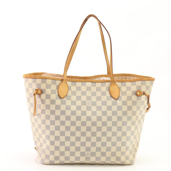 img 01680197 Louis Vuitton Damier Azur Neverfull Mm Tote Bag Leather