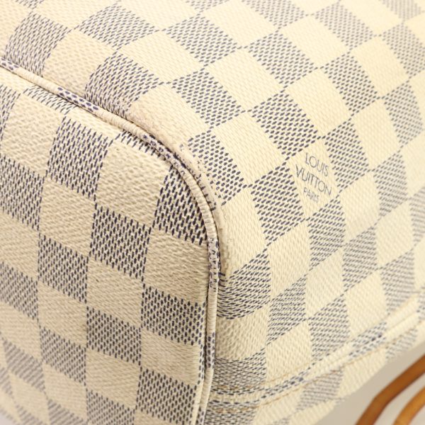 img 01680200 Louis Vuitton Damier Azur Neverfull Mm Tote Bag Leather