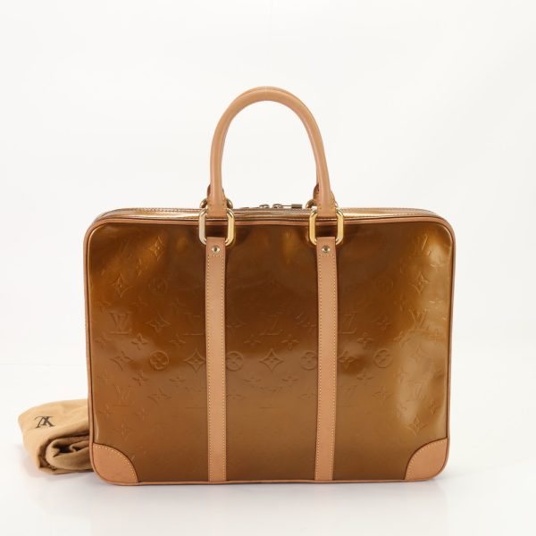 img 01682037 Louis Vuitton Monogram Vernis Van Damme Business Bag Leather Bronze