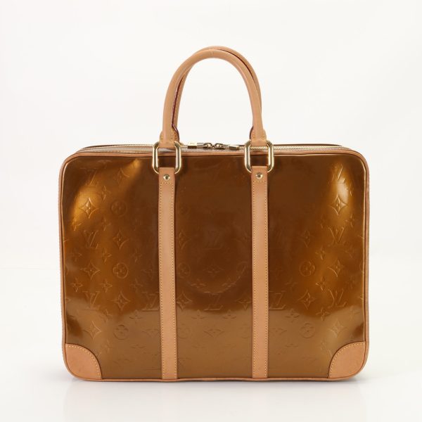 img 01682041 Louis Vuitton Monogram Vernis Van Damme Business Bag Leather Bronze