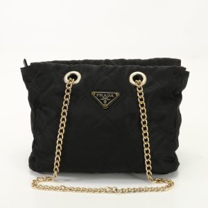 img 01686000 Prada Nylon Quilted Chain Tote Bag