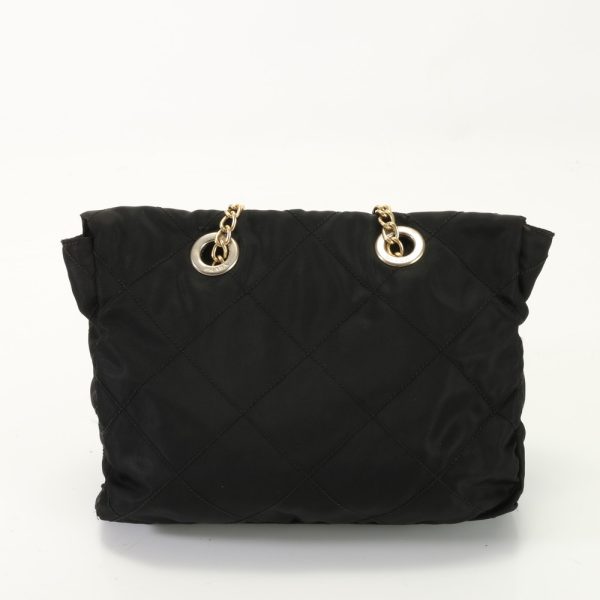 img 01686004 Prada Tessuto Nylon Quilted Chain Shoulder Bag Black