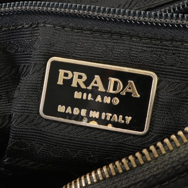 img 01686013 Prada Tessuto Nylon Quilted Chain Shoulder Bag Black