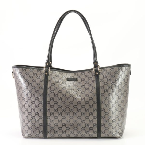 img 01687129 Gucci GG Crystal Leather Tote Bag Bronze Black