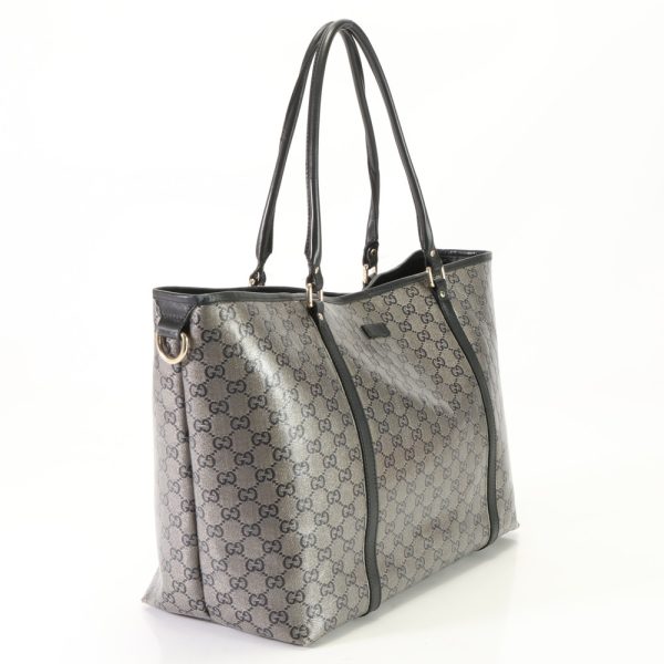 img 01687131 Gucci GG Crystal Leather Tote Bag Bronze Black