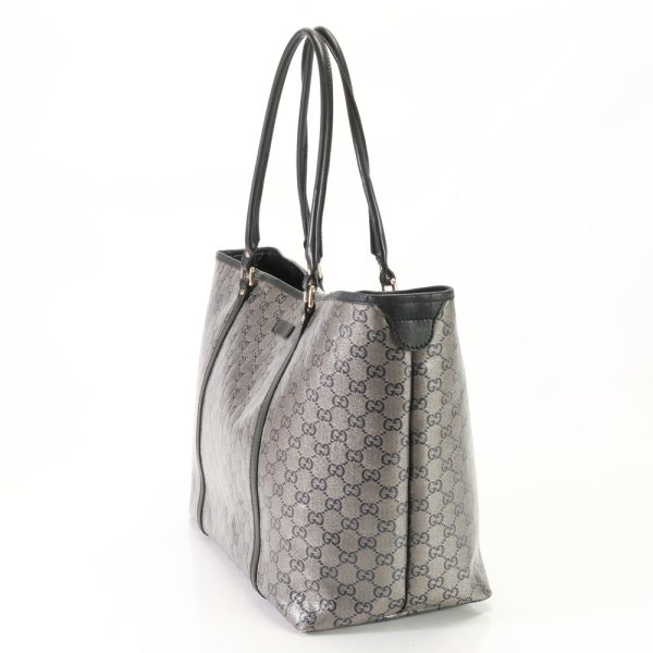 img 01687133 Gucci GG Crystal Leather Tote Bag Bronze Black